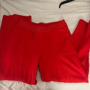 Free People Red Knit Lounge Pants